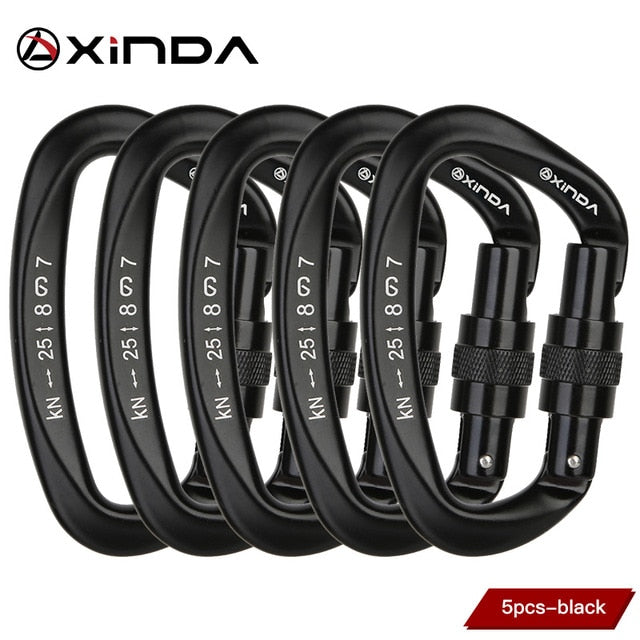 XINDA D-Shaped Screwgate Carabiner | 25kN
