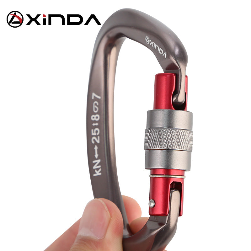 XINDA D-Shaped Screwgate Carabiner | 25kN