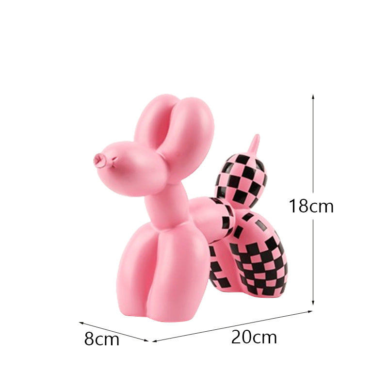 Black and white plaid balloon dog