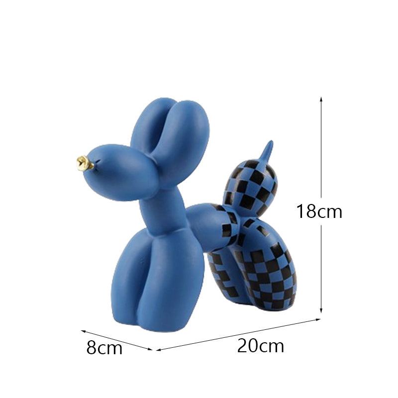 Black and white plaid balloon dog