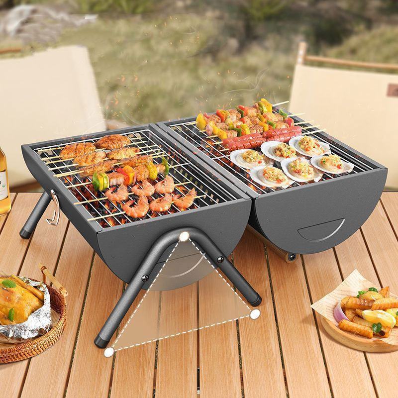 Portable Double-Sided Charcoal Grill