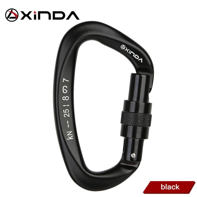 XINDA D-Shaped Screwgate Carabiner | 25kN
