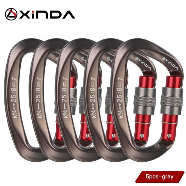 XINDA D-Shaped Screwgate Carabiner | 25kN