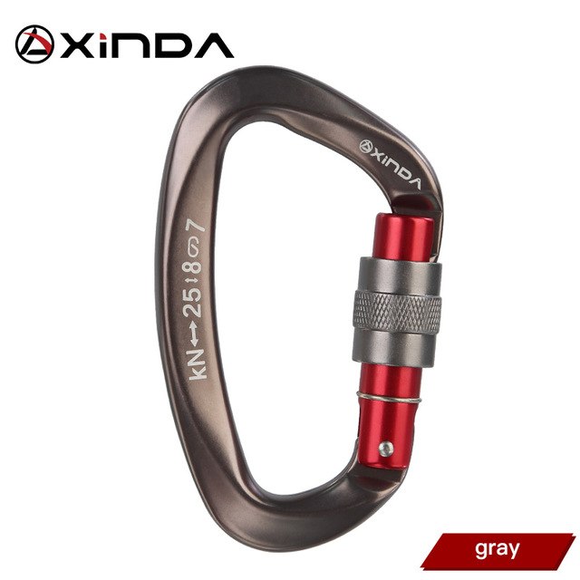 XINDA D-Shaped Screwgate Carabiner | 25kN