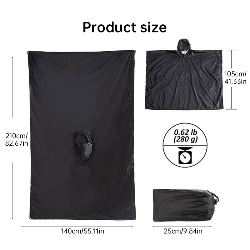 Lightweight Hooded Rain Poncho
