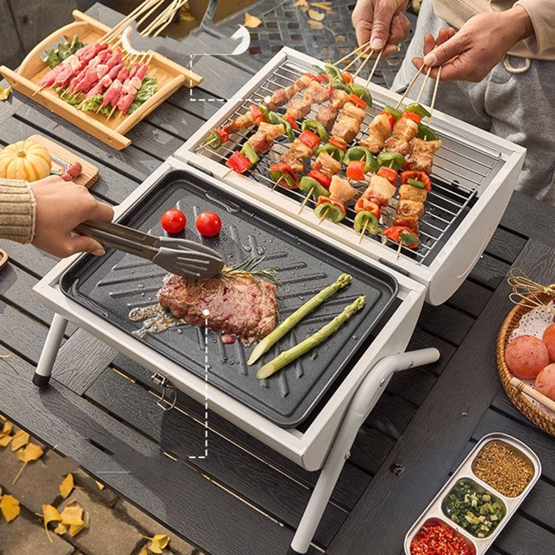 Portable Double-Sided Charcoal Grill