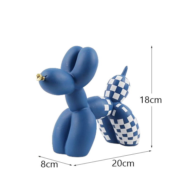 Black and white plaid balloon dog