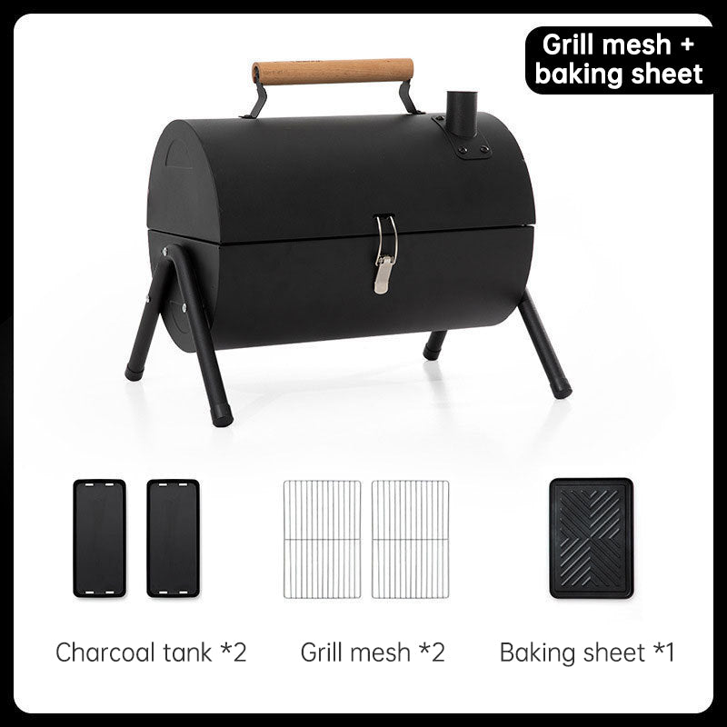 Portable Double-Sided Charcoal Grill