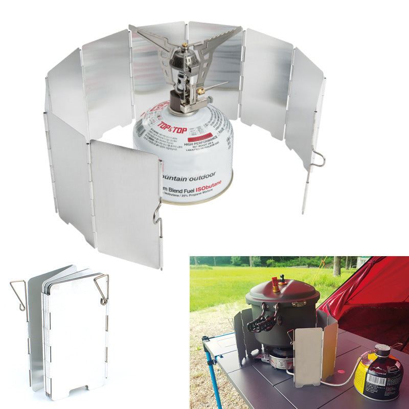 Folding Aluminum Stove Windscreen | 9 Panels