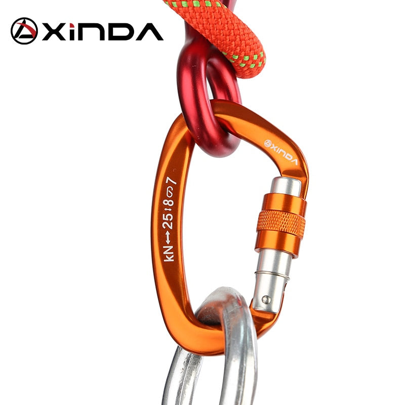 XINDA D-Shaped Screwgate Carabiner | 25kN