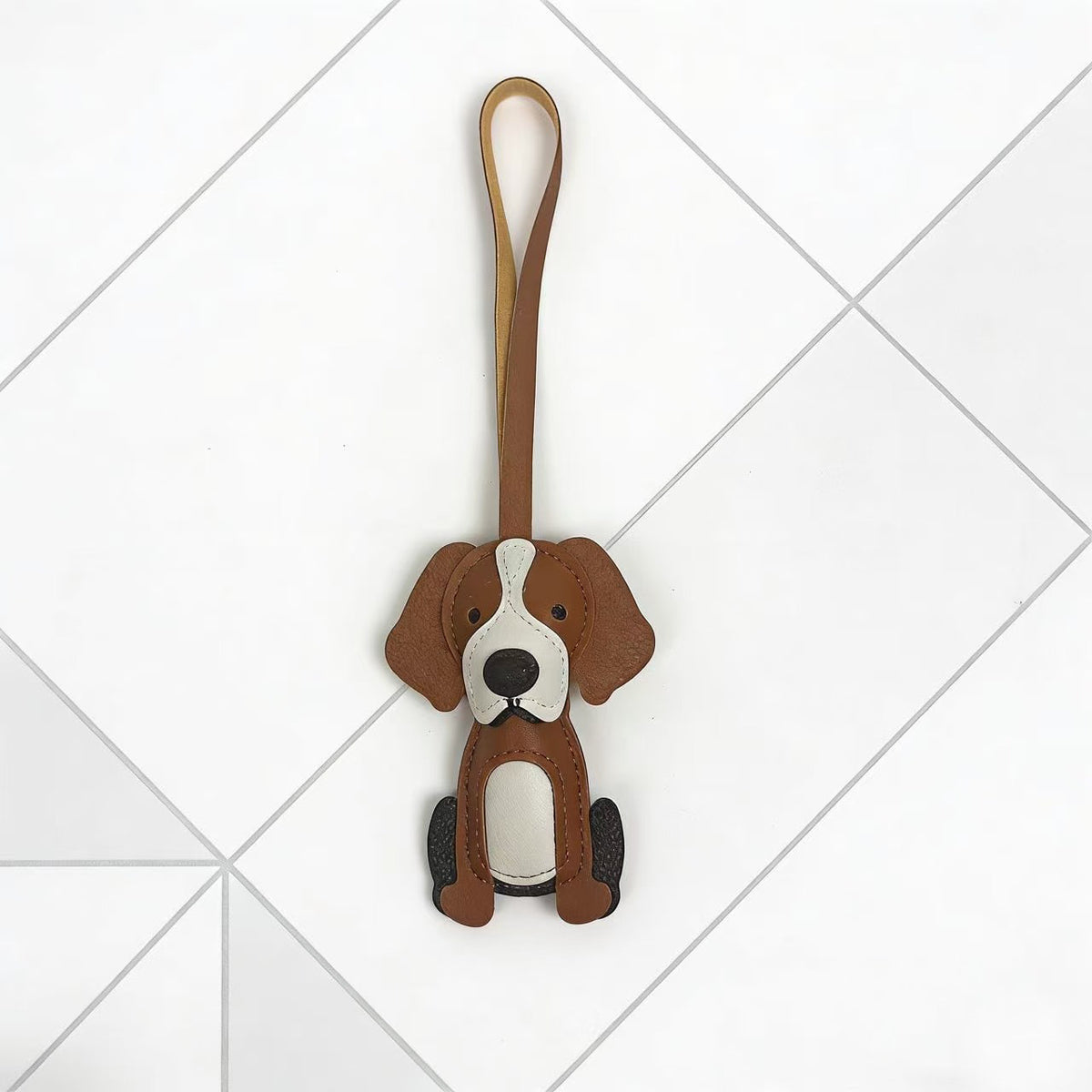 Border Collie, Dog Leather Keychain