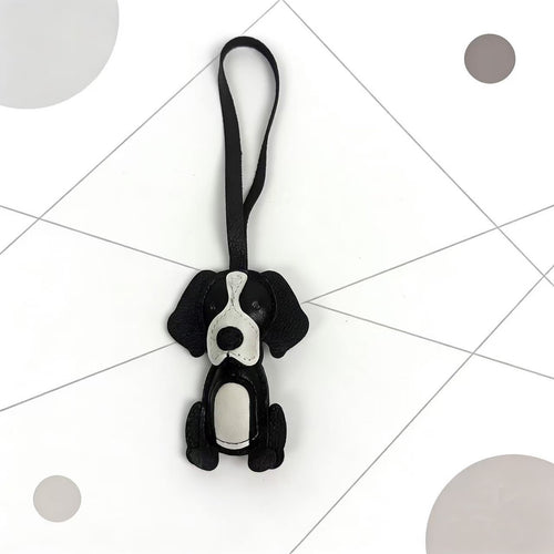 Border Collie, Dog Leather Keychain