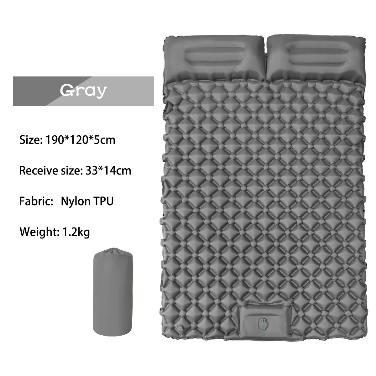 Double Camping Sleeping Pad | Pillow & Pump