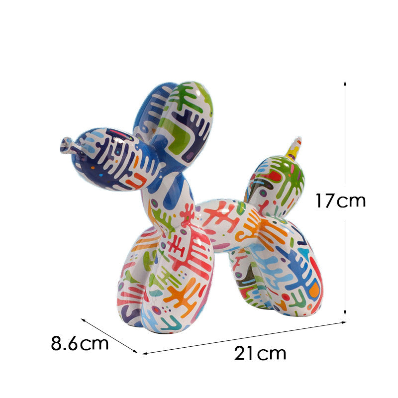 Black and white plaid balloon dog