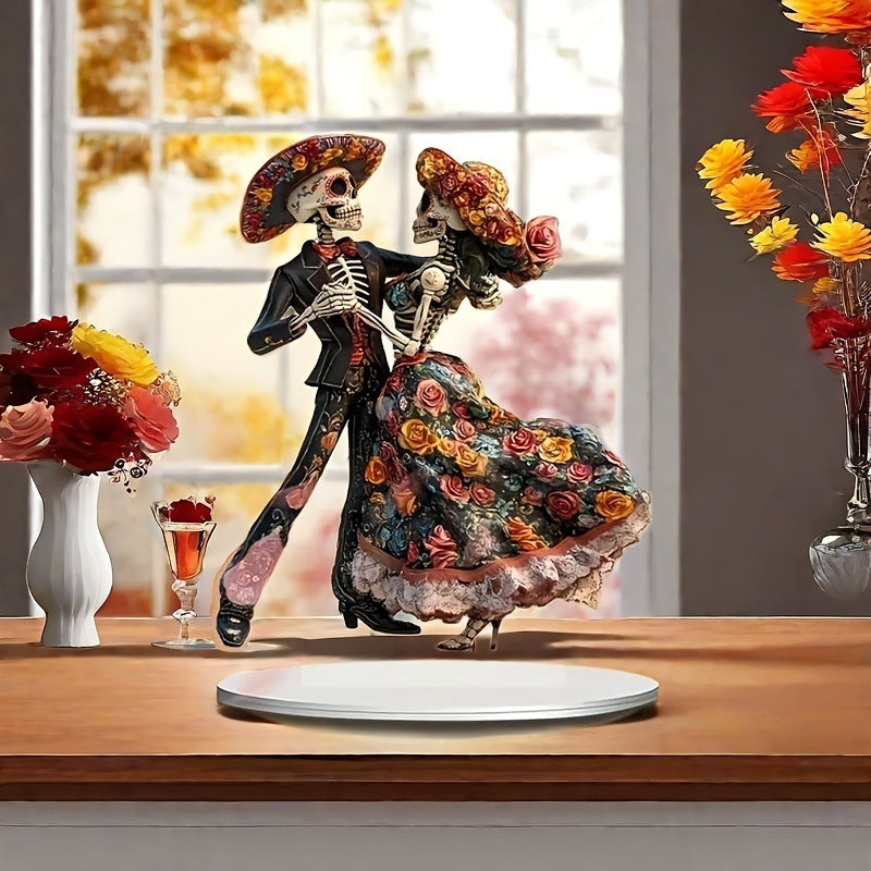 Mexican Skeleton Dancers, Day of the Deads  Statue with Base