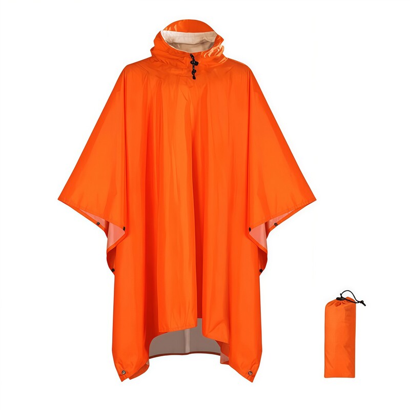 Lightweight Hooded Rain Poncho