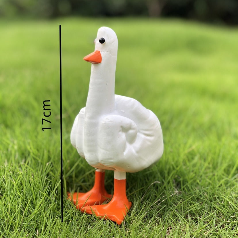 Mittelfinger-Entenstatue aus Kunstharz, Dekofigur "Duck You", witzige Mittelfinger-Tischdekoration