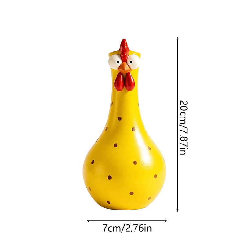 Rooster Vase with Colorful Polka Dots