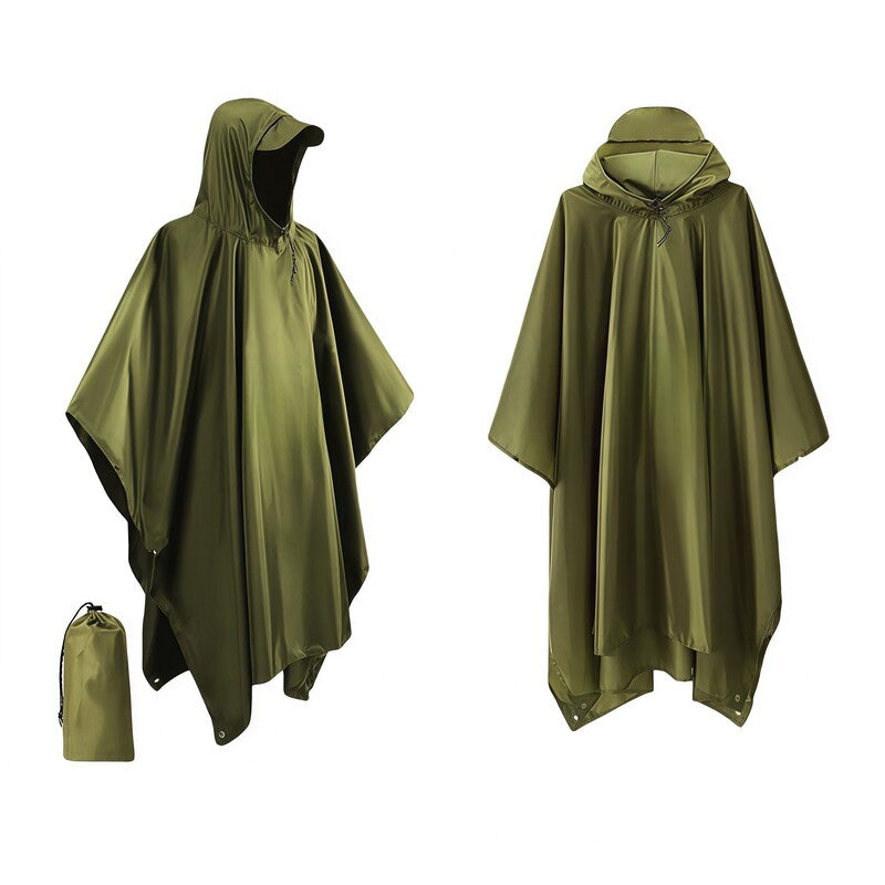 Lightweight Hooded Rain Poncho