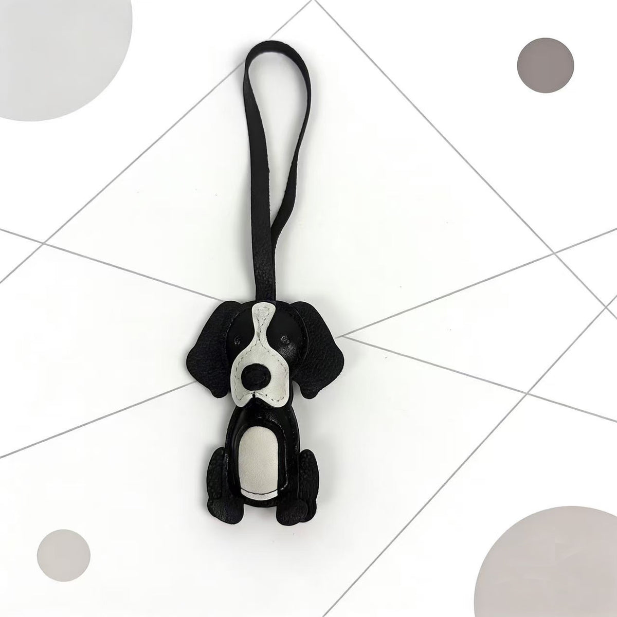 Border Collie, Dog Leather Keychain