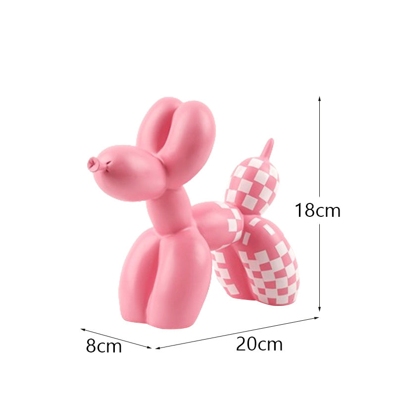 Black and white plaid balloon dog