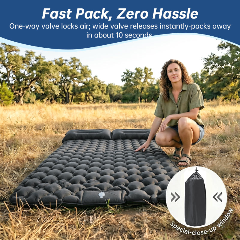 Inflatable Sleeping Pad with Pillow | 1–2 People