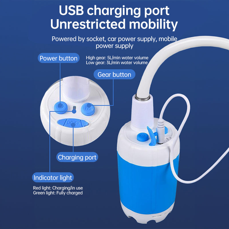Rechargeable Camping Shower Pump | Digital Display