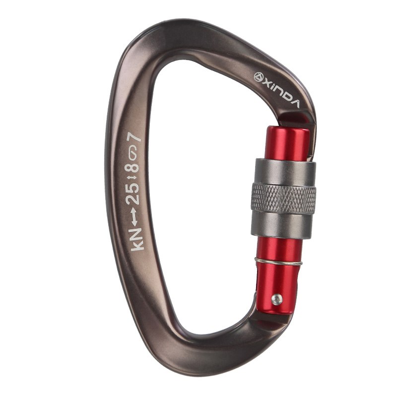 XINDA D-Shaped Screwgate Carabiner | 25kN