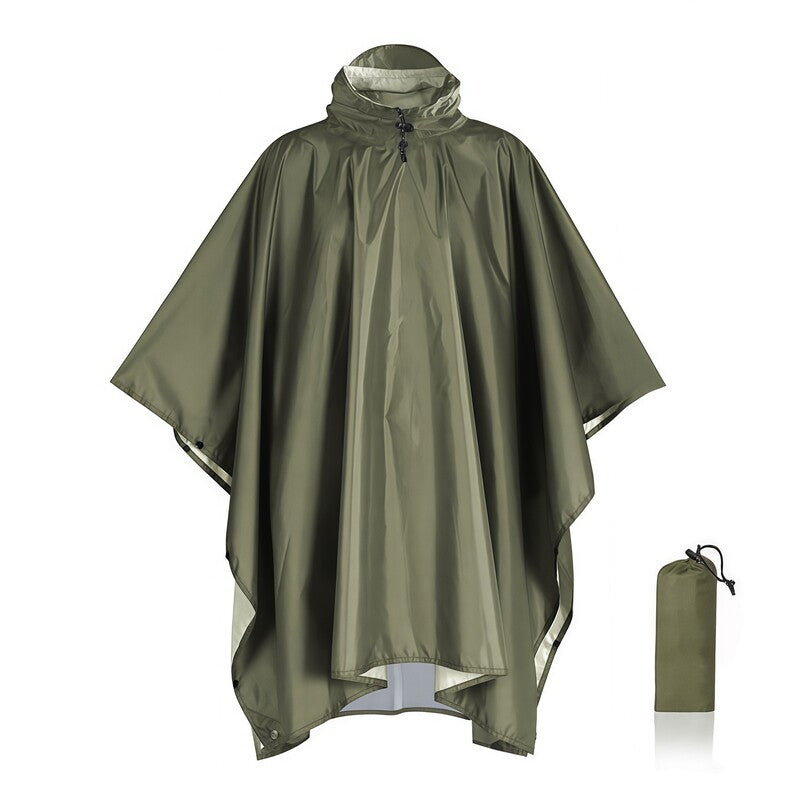 Lightweight Hooded Rain Poncho