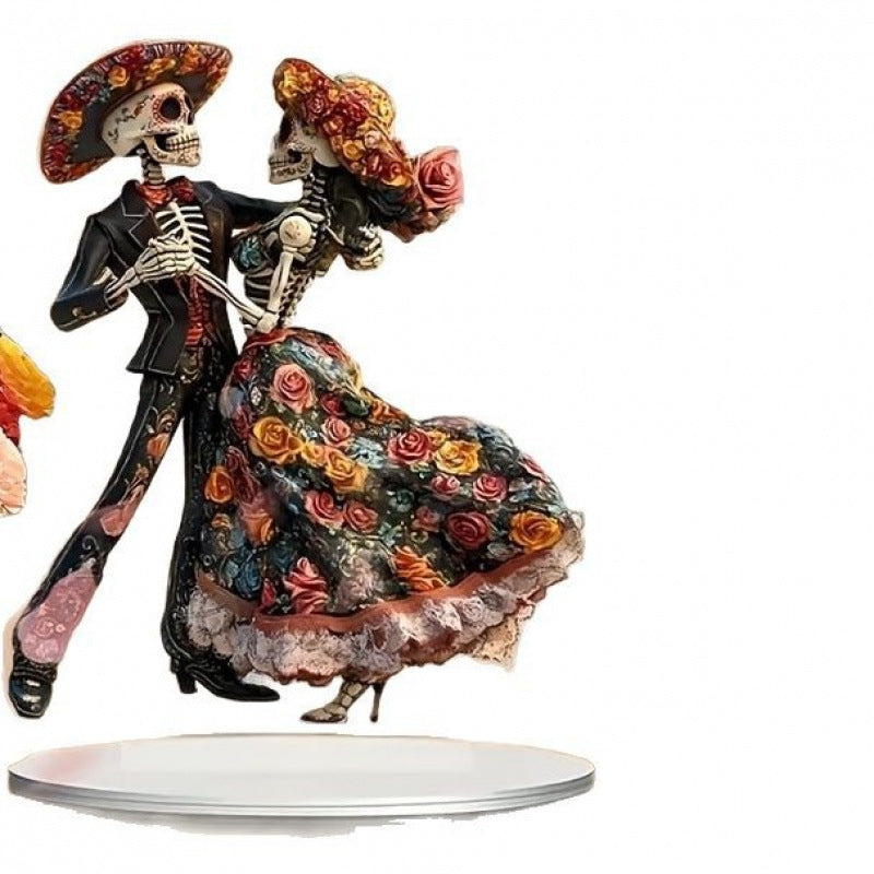 Mexican Skeleton Dancers, Day of the Deads  Statue with Base