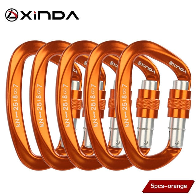 XINDA D-Shaped Screwgate Carabiner | 25kN