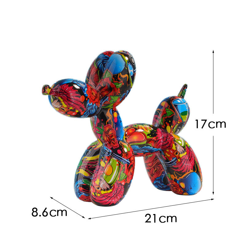 Black and white plaid balloon dog