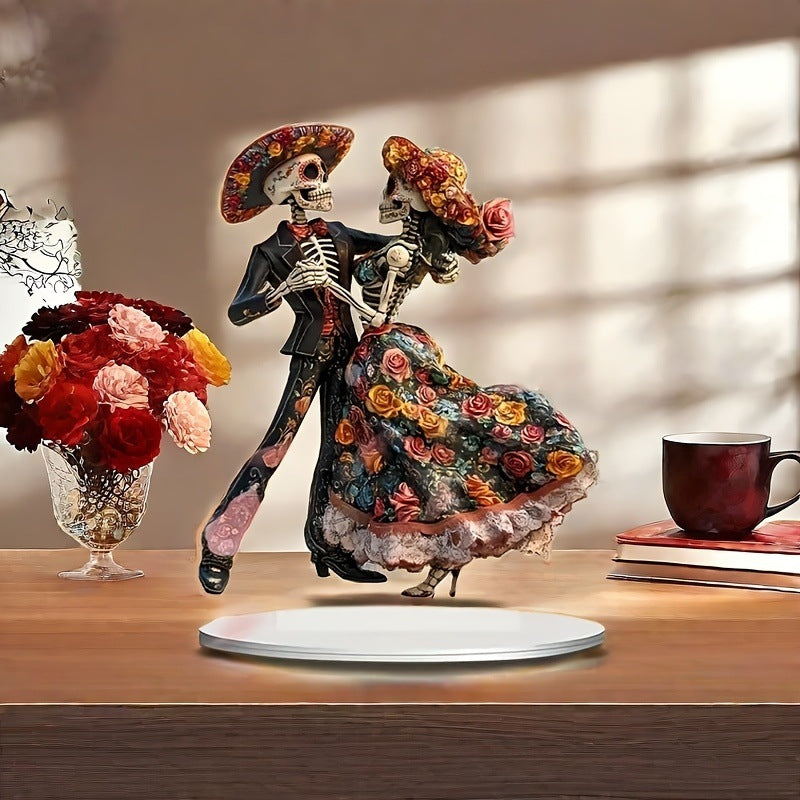 Mexican Skeleton Dancers, Day of the Deads  Statue with Base
