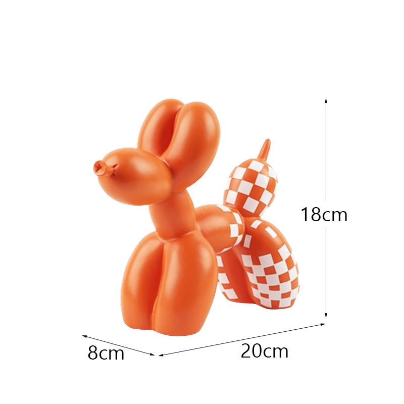 Black and white plaid balloon dog