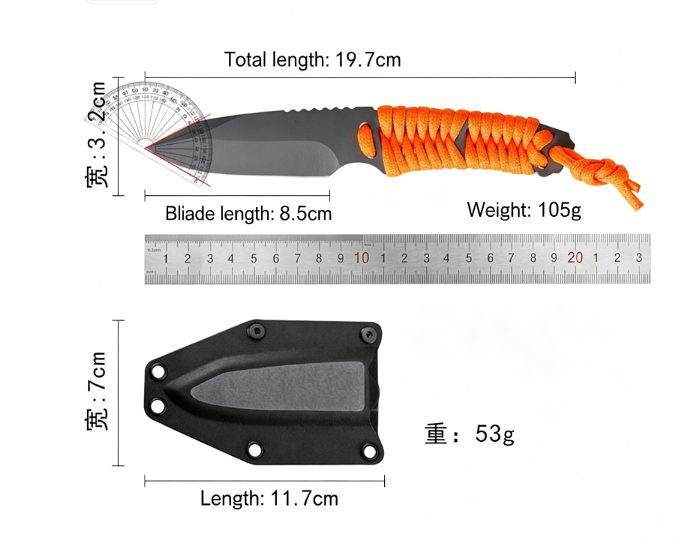 Cord-Wrapped Camping Pocket Knife