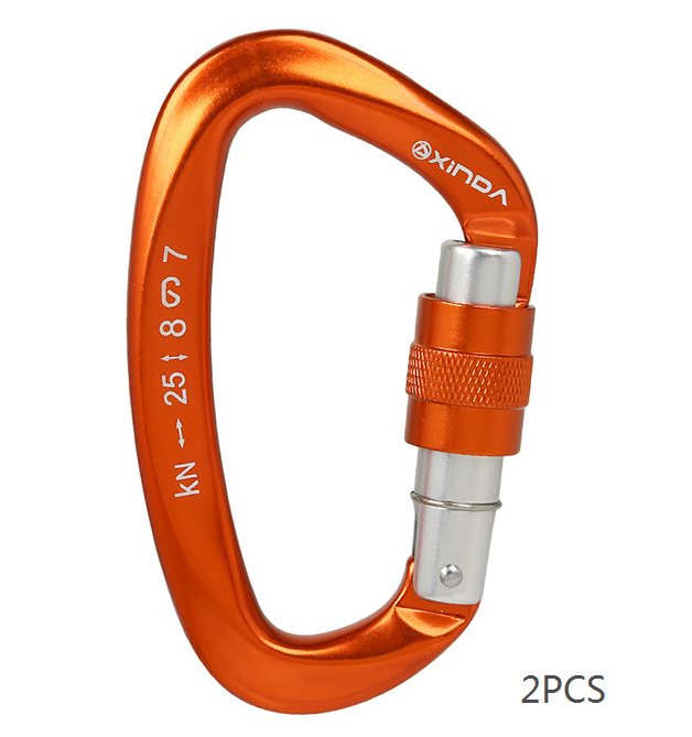 XINDA D-Shaped Screwgate Carabiner | 25kN