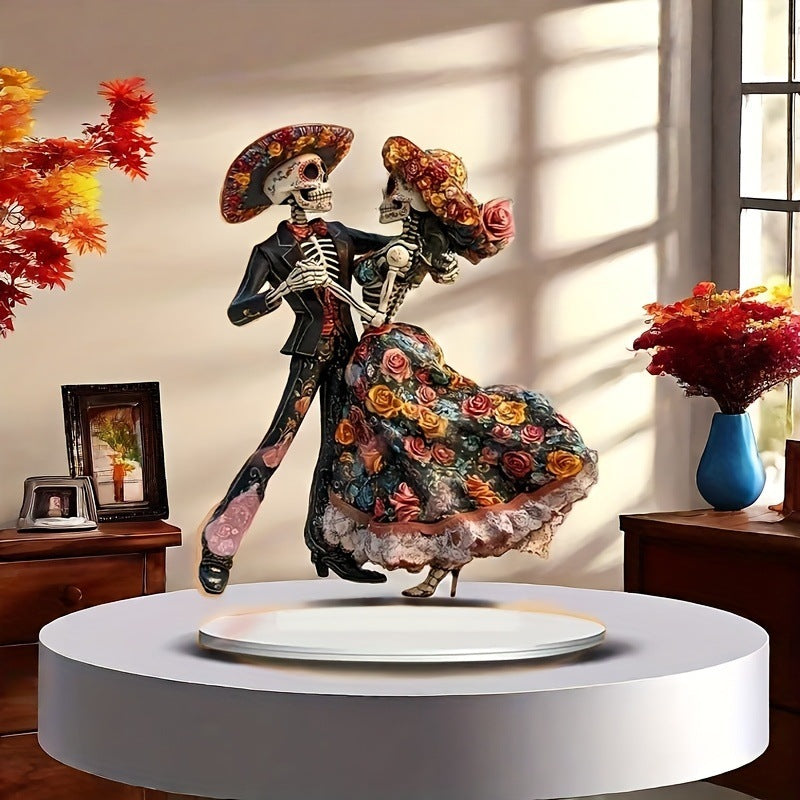 Mexican Skeleton Dancers, Day of the Deads  Statue with Base