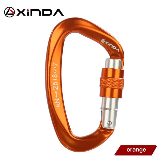 XINDA D-Shaped Screwgate Carabiner | 25kN