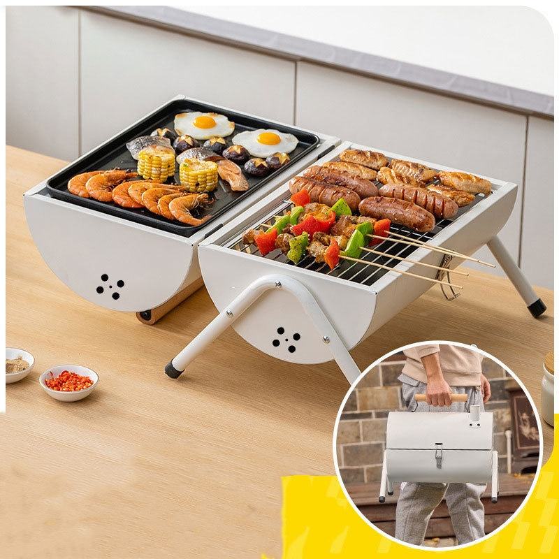 Portable Double-Sided Charcoal Grill