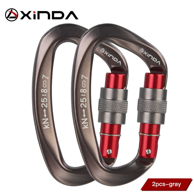 XINDA D-Shaped Screwgate Carabiner | 25kN