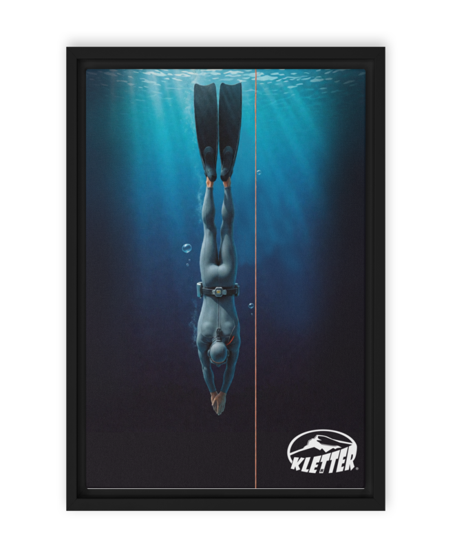 Free Dive... Framed canvas 12"x18"