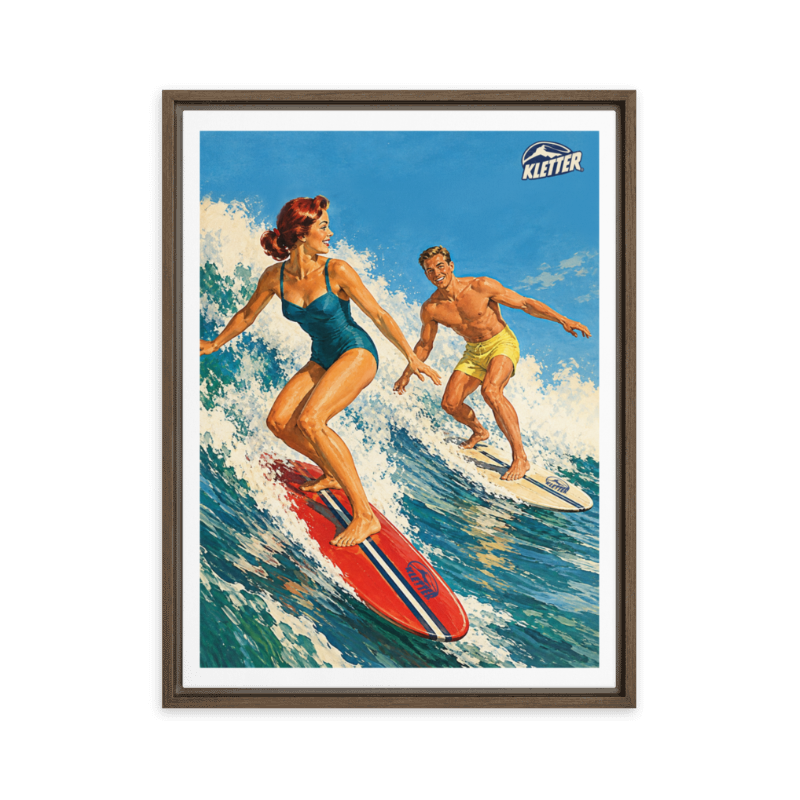 Couple Surfing... Framed canvas 24"x32